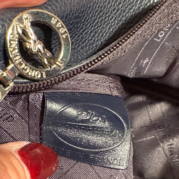 Longchamp Dark Blue Leather Handbag - Picture 8 of 15